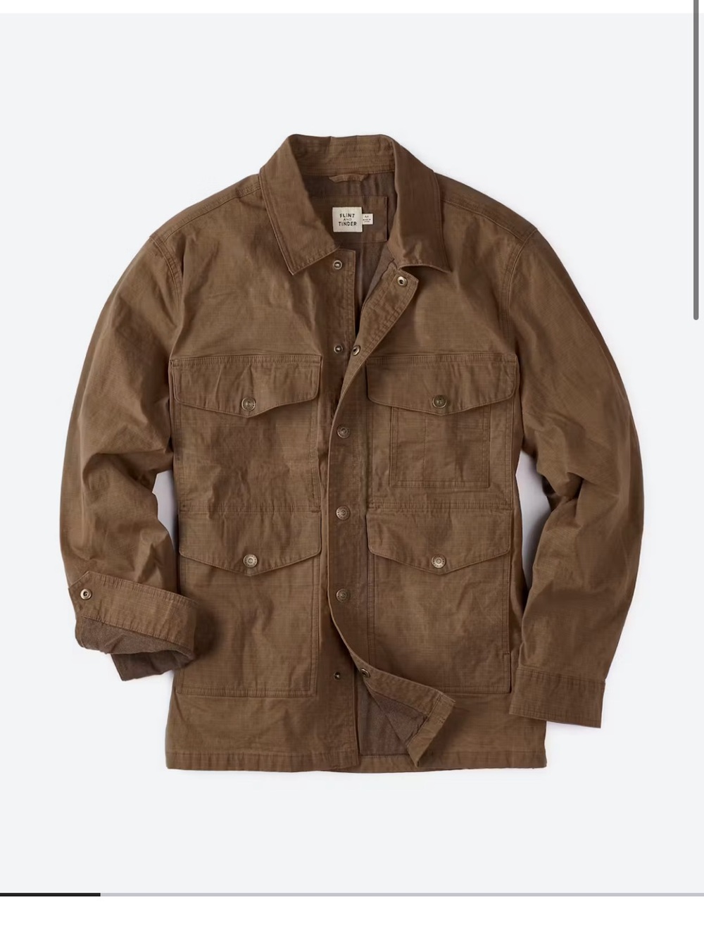 Flint and tinder, waxed rip stop jacket